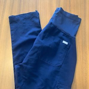 FIGS yola maternity pants navy, size small